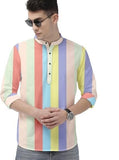 Men's Color Block Spread Collar Casual Shirt